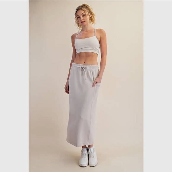 Rae Mode - Flash Sale Mocha cream modal scuba long skirt sm med or lg - Picture 2 of 4